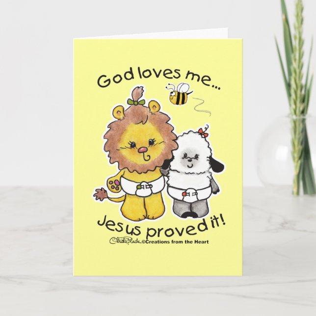 Lion and Lamb Babies Card (Front)