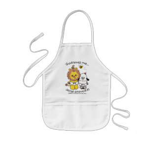 Lion and Lamb Babies Kids Apron