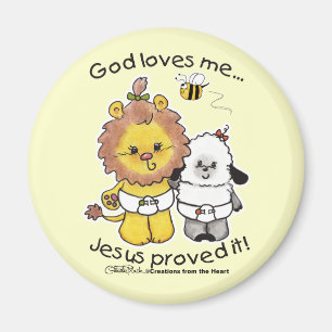 Lion and Lamb Babies Magnet