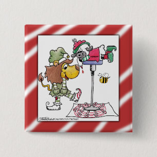 Lion and Lamb Candy Cane Makers 15 Cm Square Badge