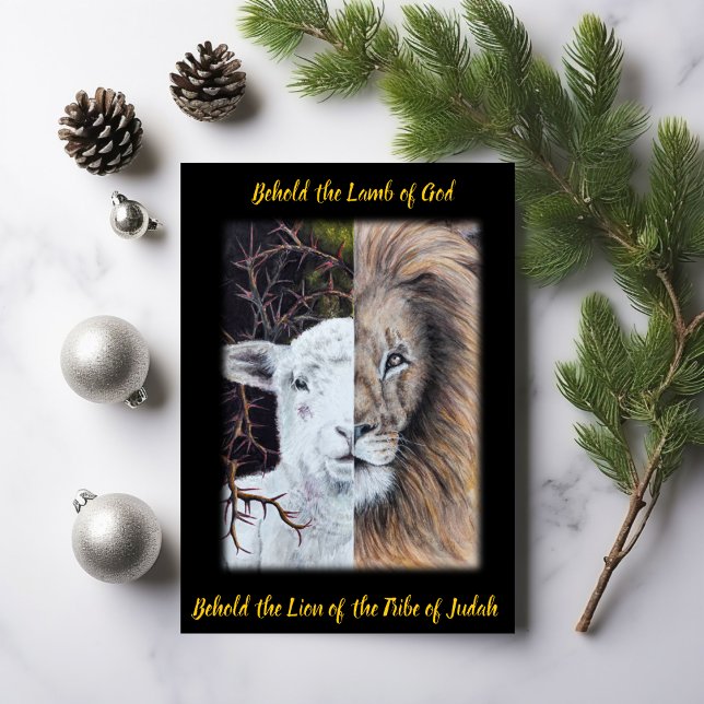 Lion and Lamb card with gold foil lettering (Creator Uploaded)