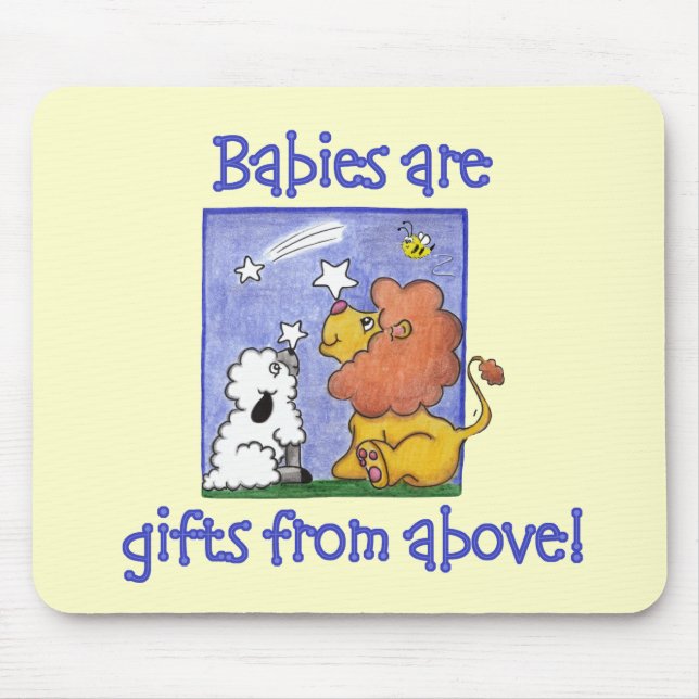 Lion and Lamb catch falling stars Mouse Pad (Front)