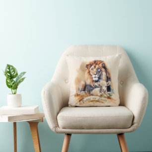Lion and Lamb Christmas Cushion