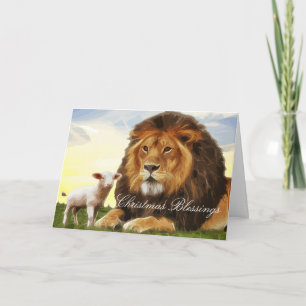 Lion and Lamb, Christmas greetings holiday card