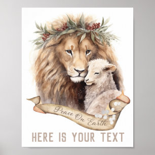 Lion and Lamb Christmas sign