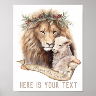 Lion and Lamb Christmas sign