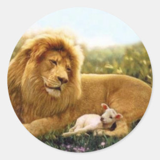 Lion and Lamb Classic Round Sticker