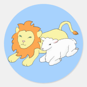 Lion and Lamb Classic Round Sticker