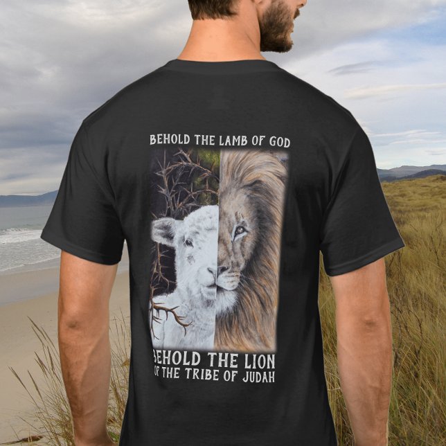 Lion and Lamb customisable black T-Shirt (Creator Uploaded)