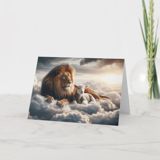 Lion and Lamb Greeting Card (Front)