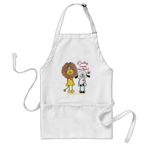 Lion and Lamb Heart Patches Standard Apron