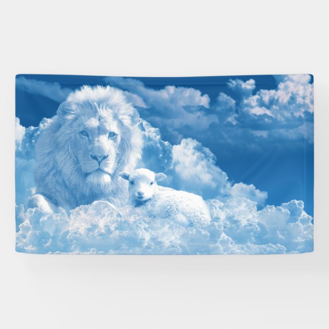 Lion and Lamb in the Clouds Banner (Horizontal)