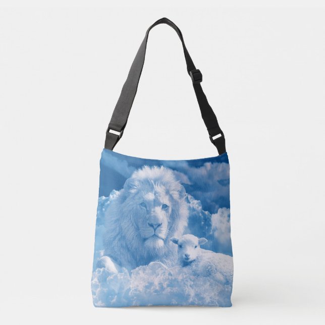 Lion and Lamb in the Clouds Crossbody Bag (Front)