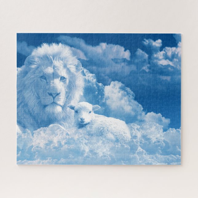 Lion and Lamb in the Clouds Jigsaw Puzzle (Horizontal)