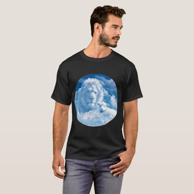 Lion and Lamb in the Clouds T-Shirt (Front Full)