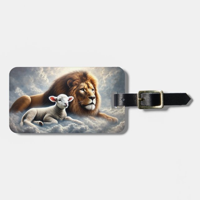 Lion and Lamb Luggage Tag (Front Horizontal)