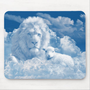 Lion and Lamb Mouse Pad