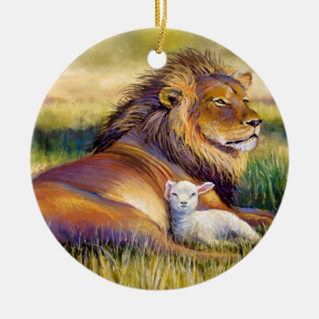 Lion and Lamb Ornament (Front)