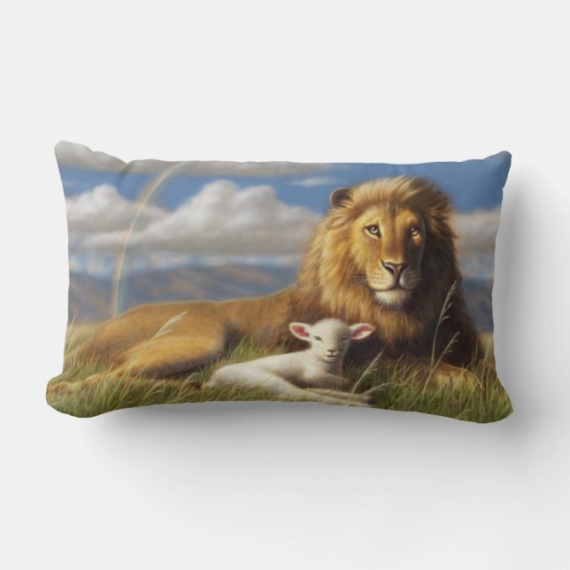 Lion and Lamb pillow (Front)
