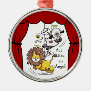Lion and Lamb-Play Angels Metal Ornament
