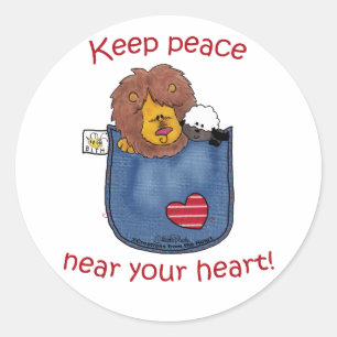 Lion and Lamb pocket pals Classic Round Sticker