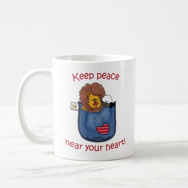 Lion and Lamb pocket pals Coffee Mug (Left)