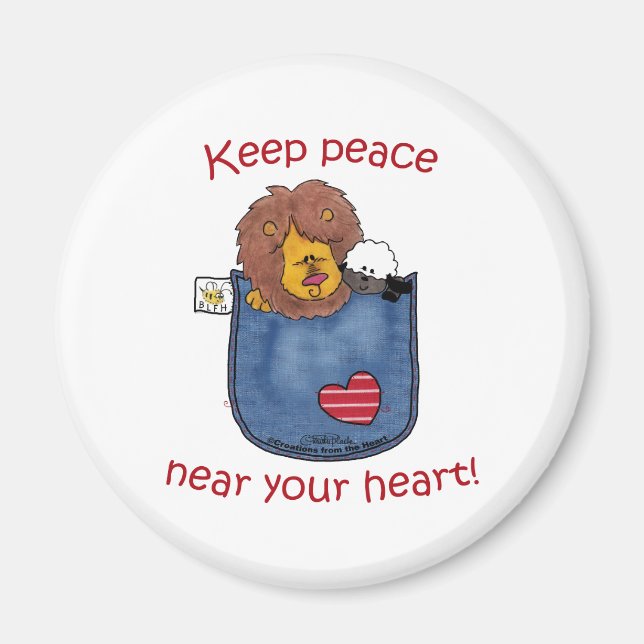 Lion and Lamb pocket pals Magnet (Front)
