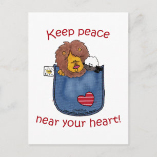 Lion and Lamb pocket pals Postcard