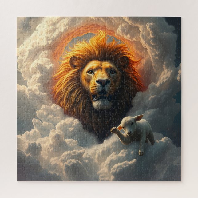 Lion and Lamb Puzzle (Vertical)