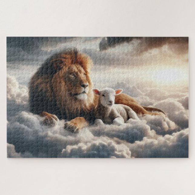 Lion and Lamb Puzzle (Horizontal)
