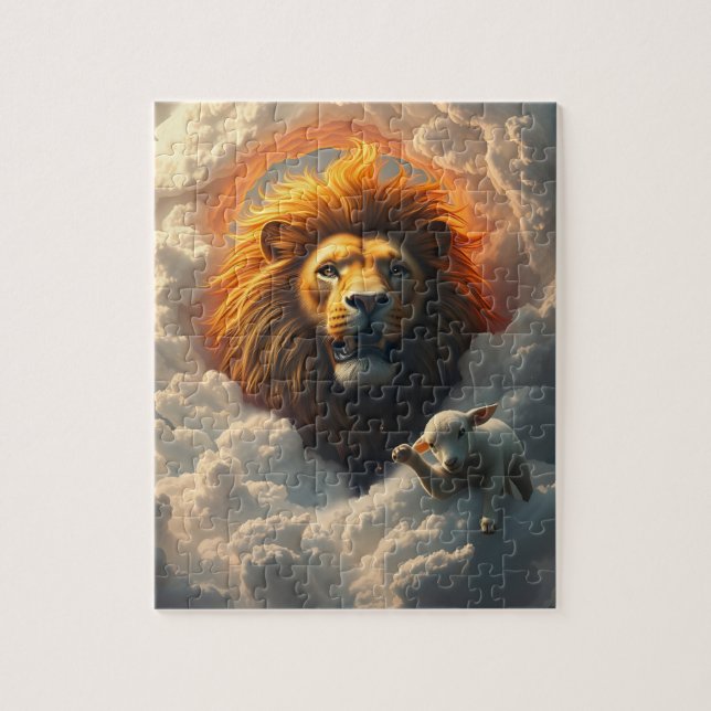 Lion and Lamb Puzzle (Vertical)