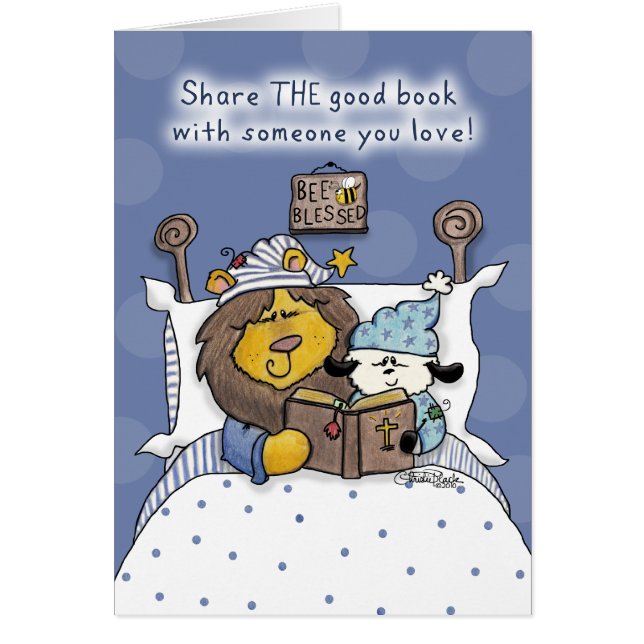 Lion and Lamb Share THE Good Book Card (Front)