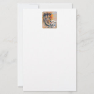Lion and Lamb Stationery Paper, 5.5" x 8.5"