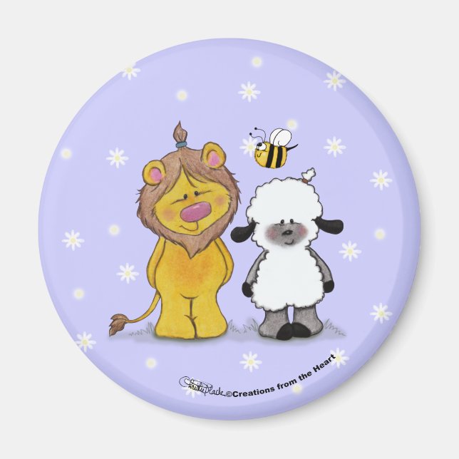 Lion and Lamb True Friends Magnet (Front)