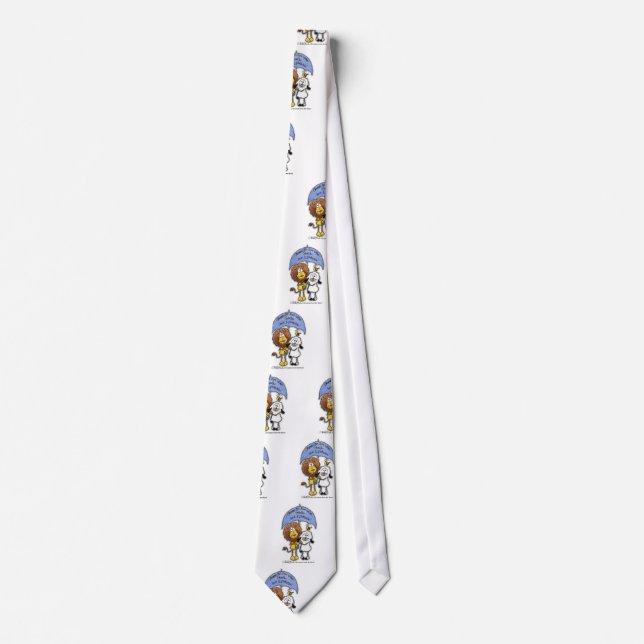 Lion and Lamb Under Umbrella Tie (Front)