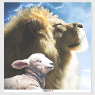 Lion and Lamb Vinyl Sticker