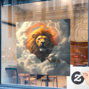 Lion and Lamb Window Cling