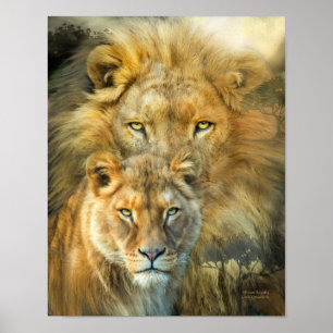 Lion And Lioness-African Royalty Art Poster/Prinr Poster