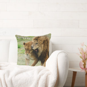 Lion and Lioness Cushion