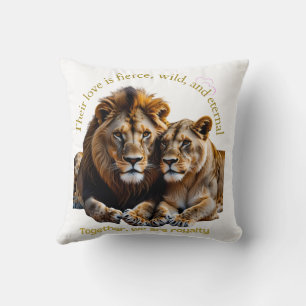 Lion and Lioness Love – Wild Heart Decorative Pill Cushion