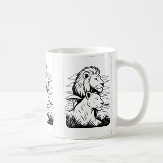 Lion and Lioness Mug – Protective Lion Coffee Cup