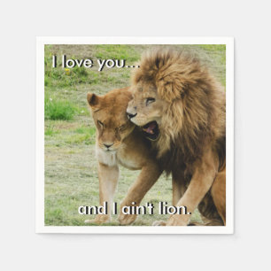 Lion and Lioness Napkin