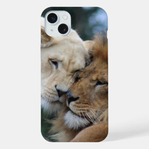 Lion and Lioness Nuzzling iPhone 15 Plus Case