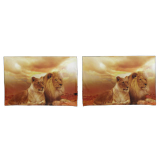 Lion and Lioness Pillowcase