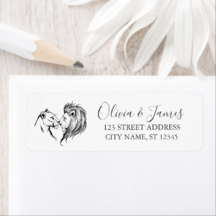 Lion and Lioness Return Address   Label