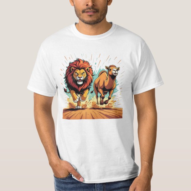 Lion and Llama Dash T-Shirt (Front)