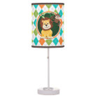 Lion and Monkey on Colourful Argyle Pattern