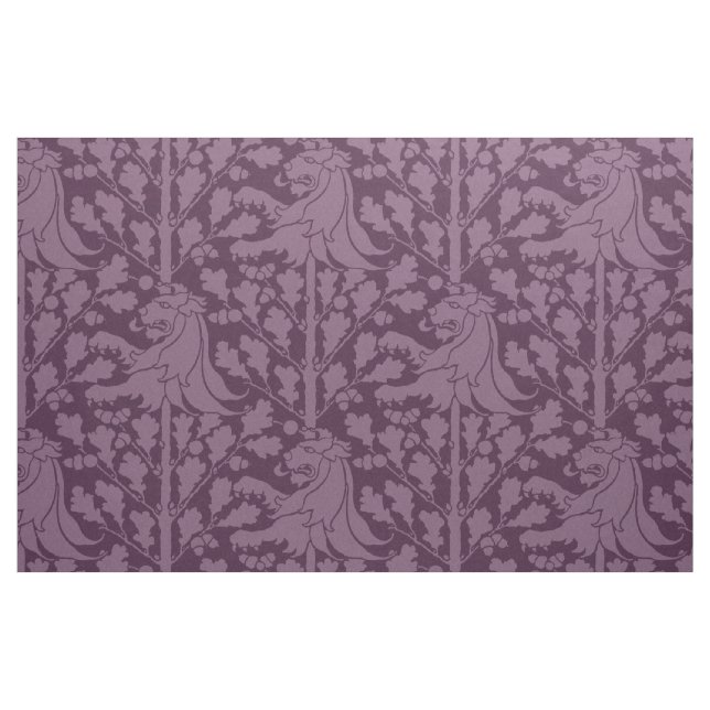 Lion and Oak, Aubergine Fabric (Fat Quarter)