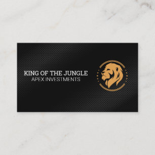 Lion and Stars Logo Carbon Background Business Card