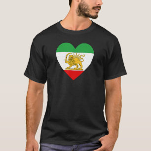 Lion and Sun Iran Heart Flag - Persian T-Shirt